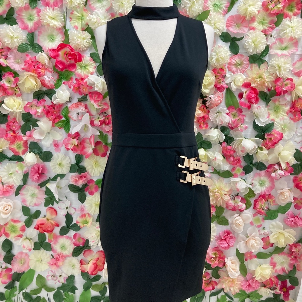 Black Gold Belt Dress